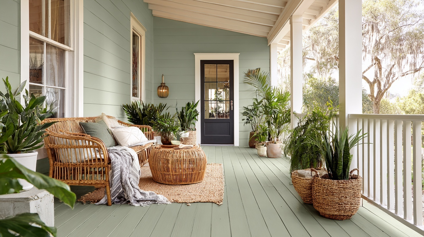 sage green porch color idea