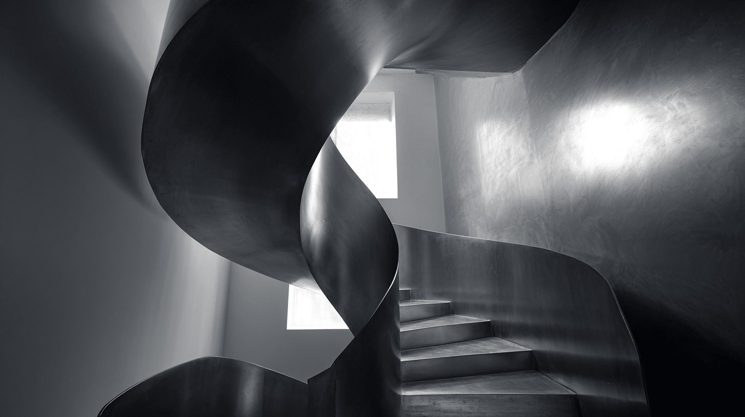 sculptural spiral in metl