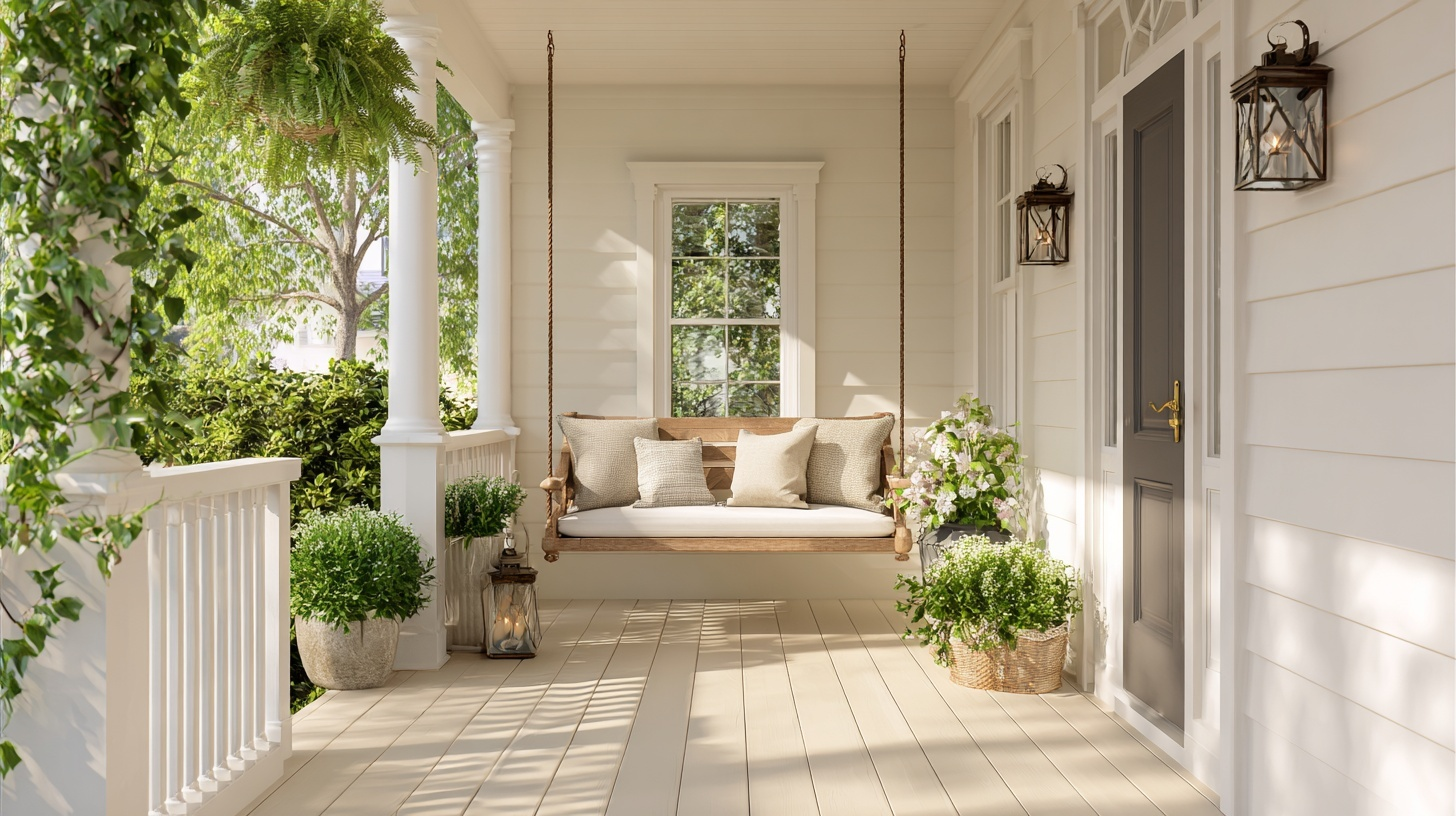 soft cream porch paint color