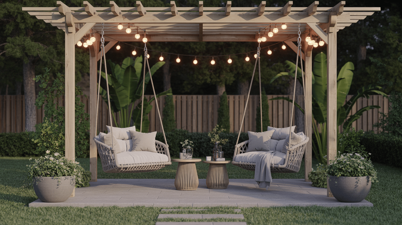 swing chairs or hanging seats as accents