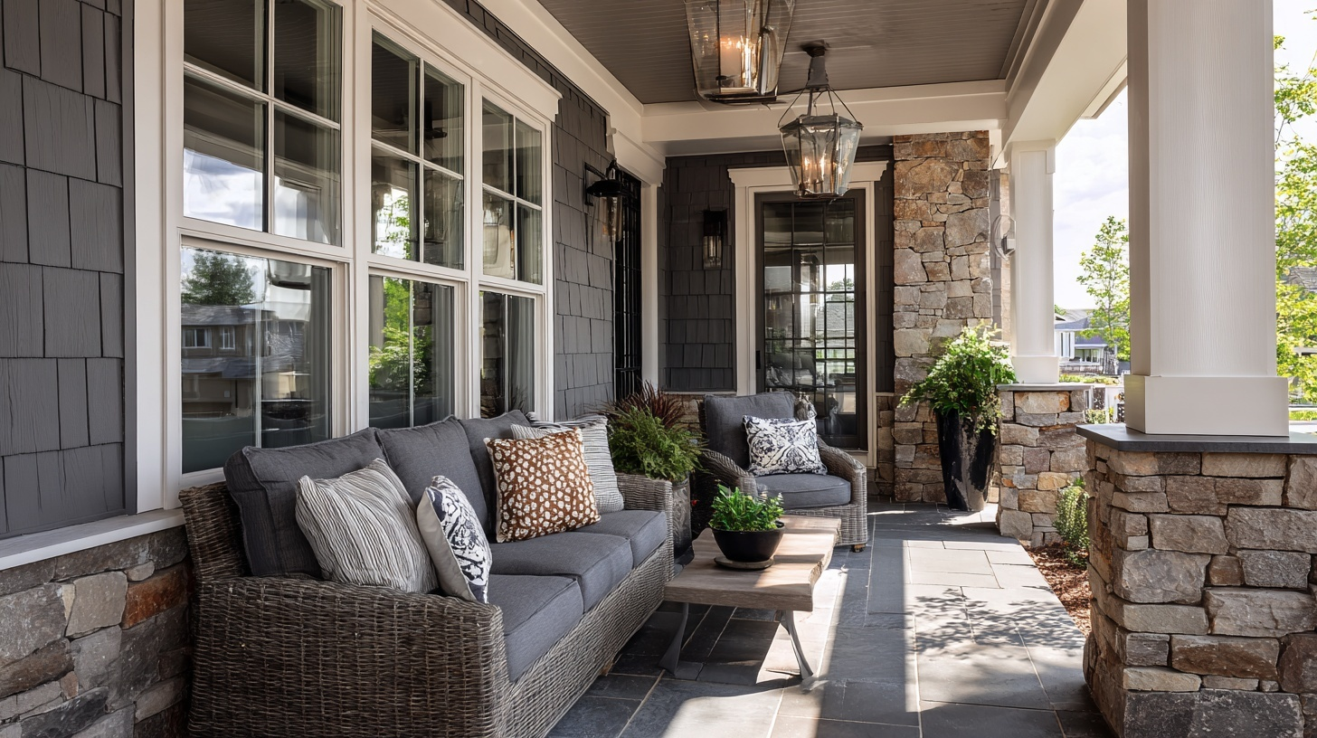 warm gray porch color idea