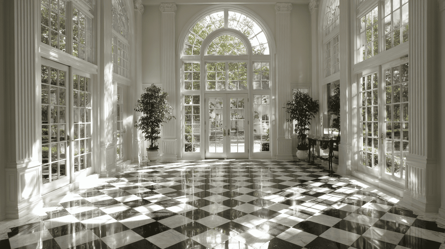 windows with transoms and sidelights