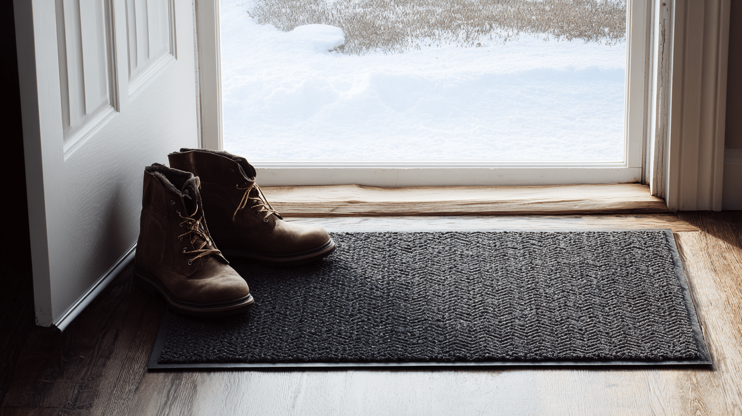 17 place a strong floor mat for wet shoes