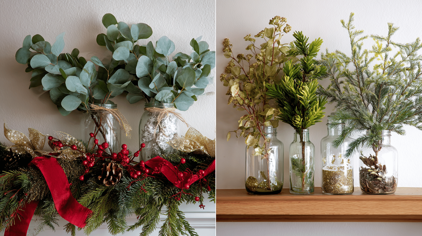 2 keep plain greenery without bows or ornaments