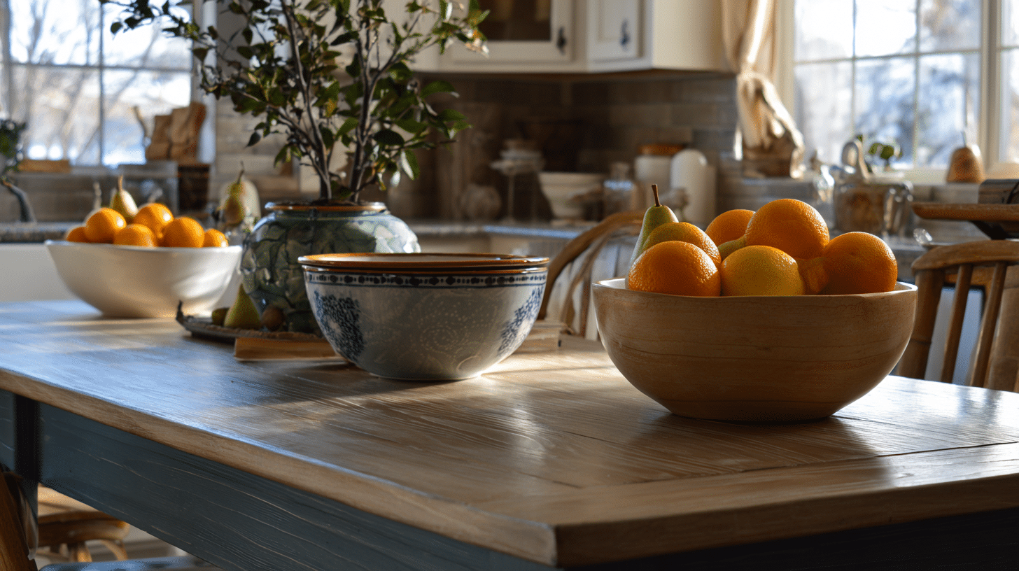 25 add simple table decor with winter fruits