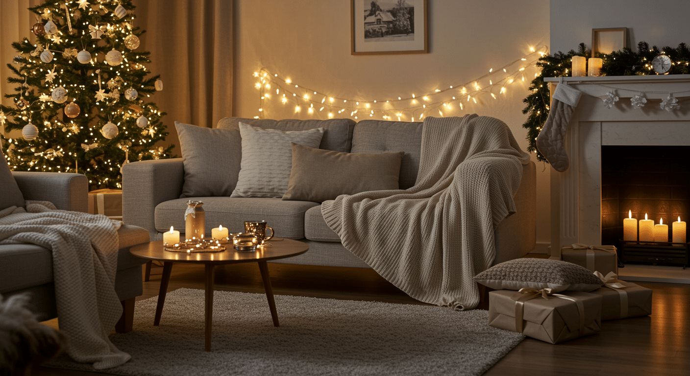 cozy ways to decorate your living room for christmas
