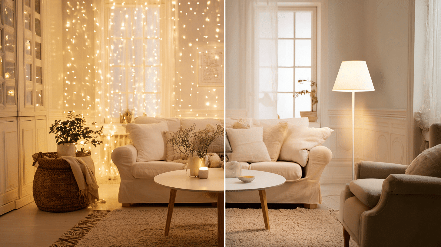 7 add warm lamps to replace holiday lights