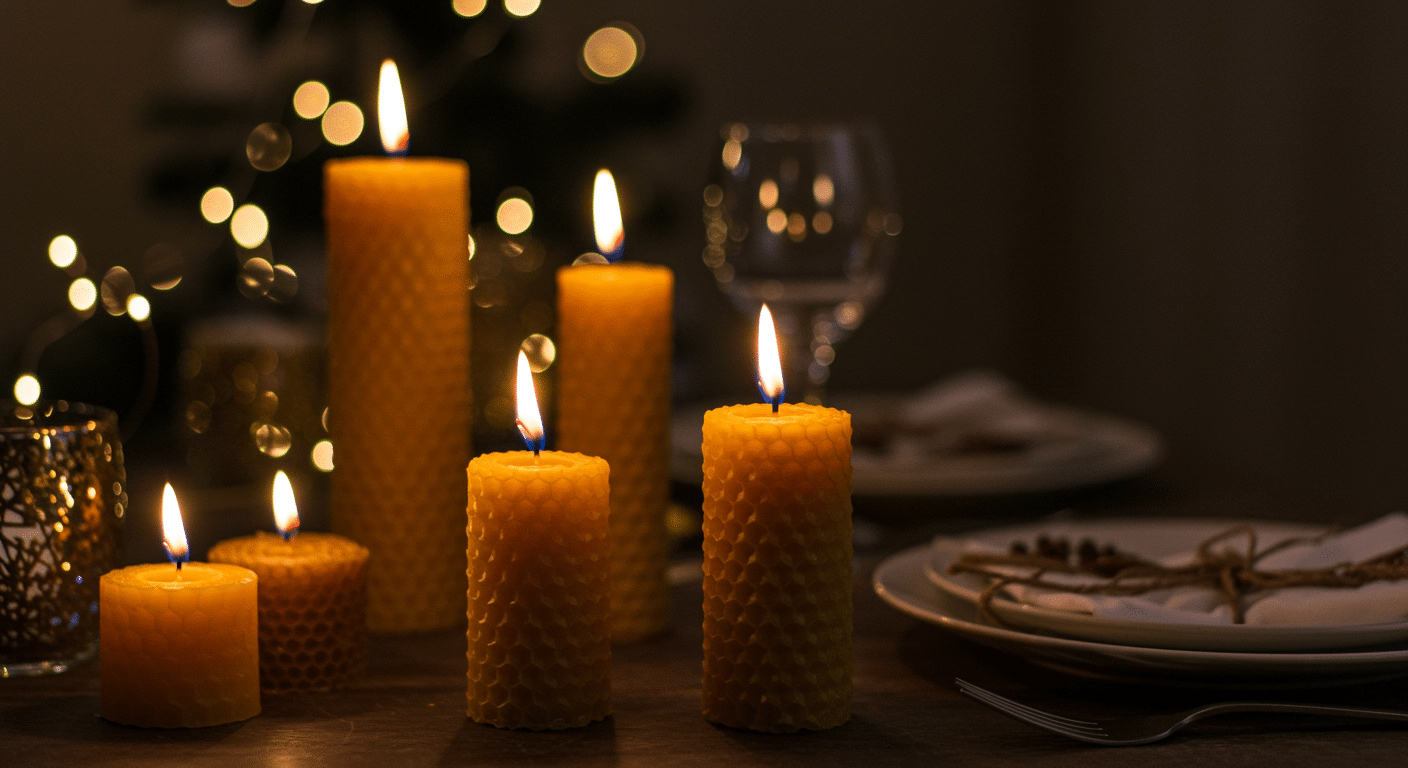 beeswax candle grouping