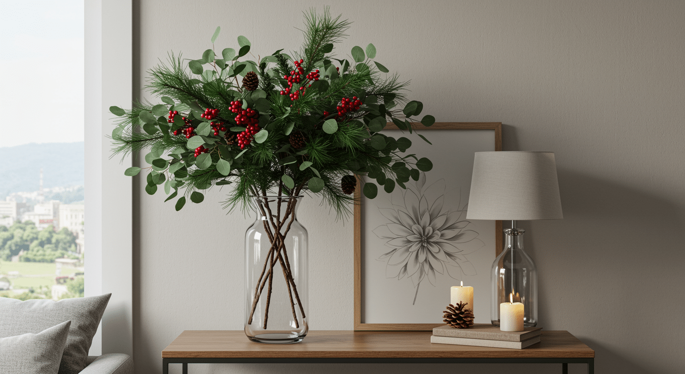 eucalyptus and pine branches