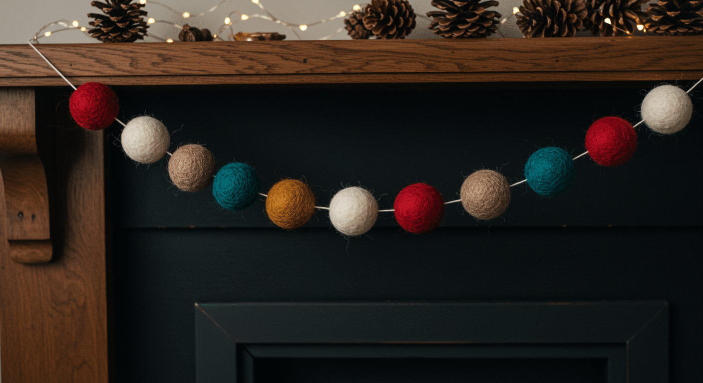 felted wool ball garland