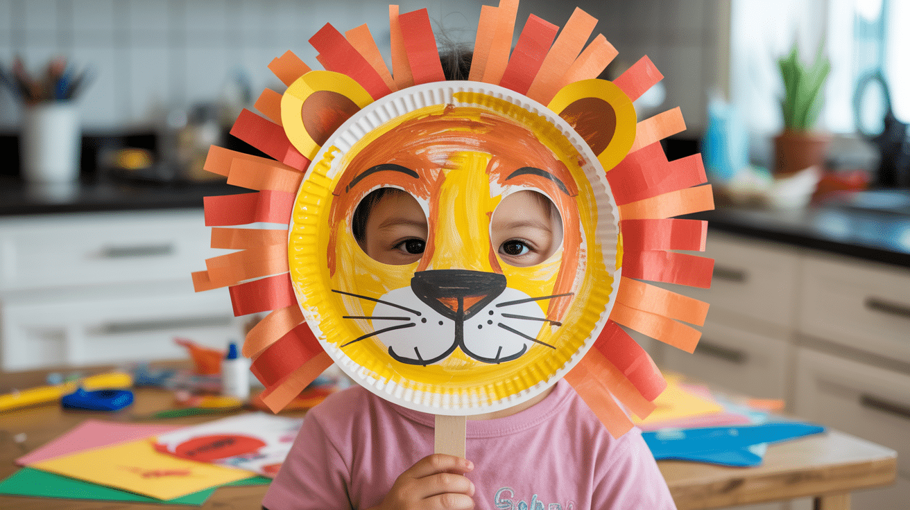 paper plate lion mask
