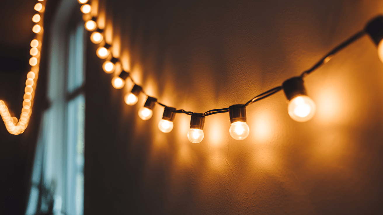 subtle fairy light draping