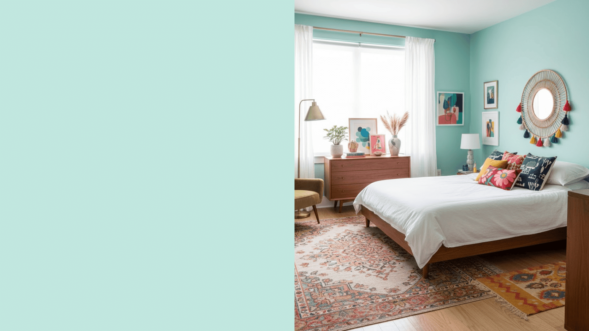tame teal bedroom color