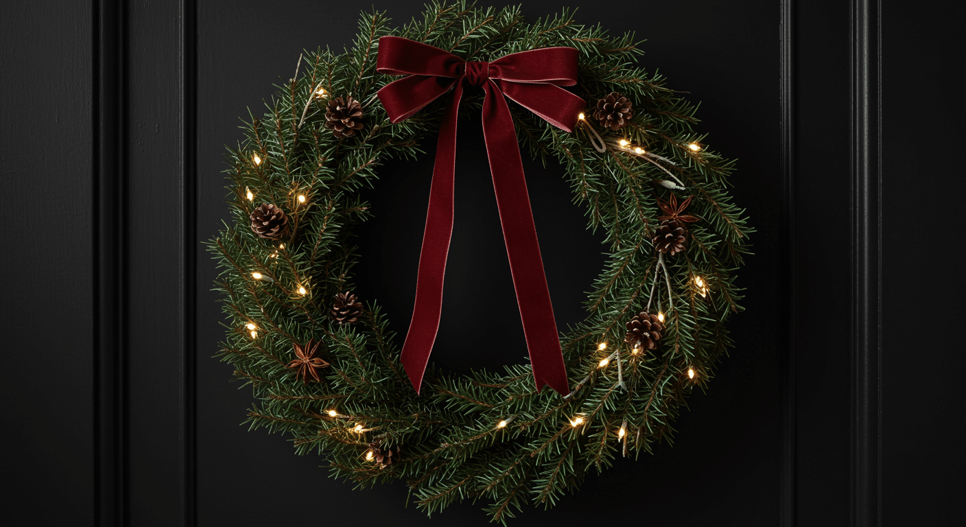 wire wreath frame with ribbon