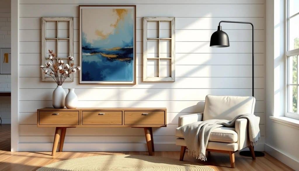 The Secret to Mixing Modern Art with Farmhouse Wall Decor