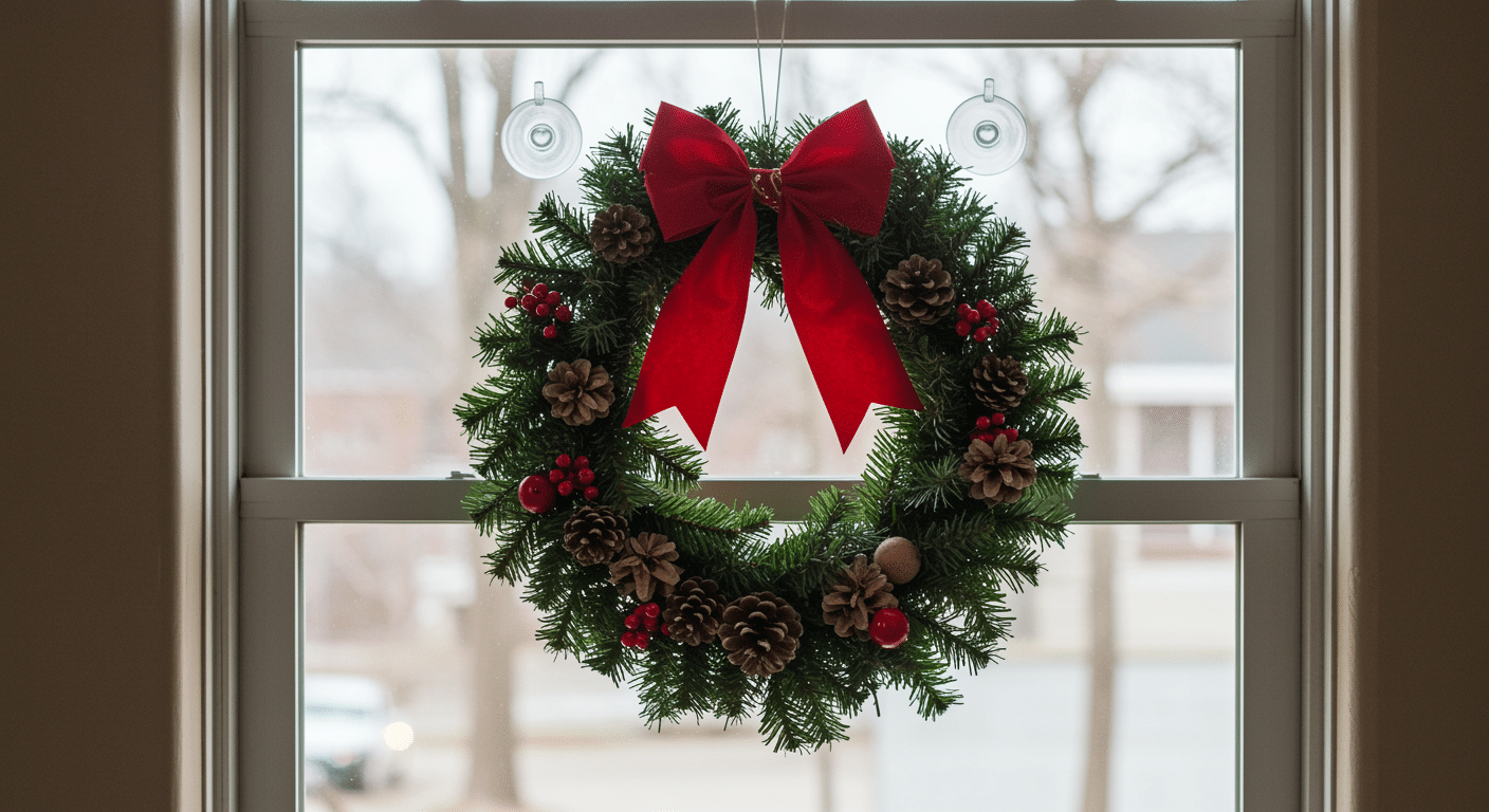 wreaths on windows