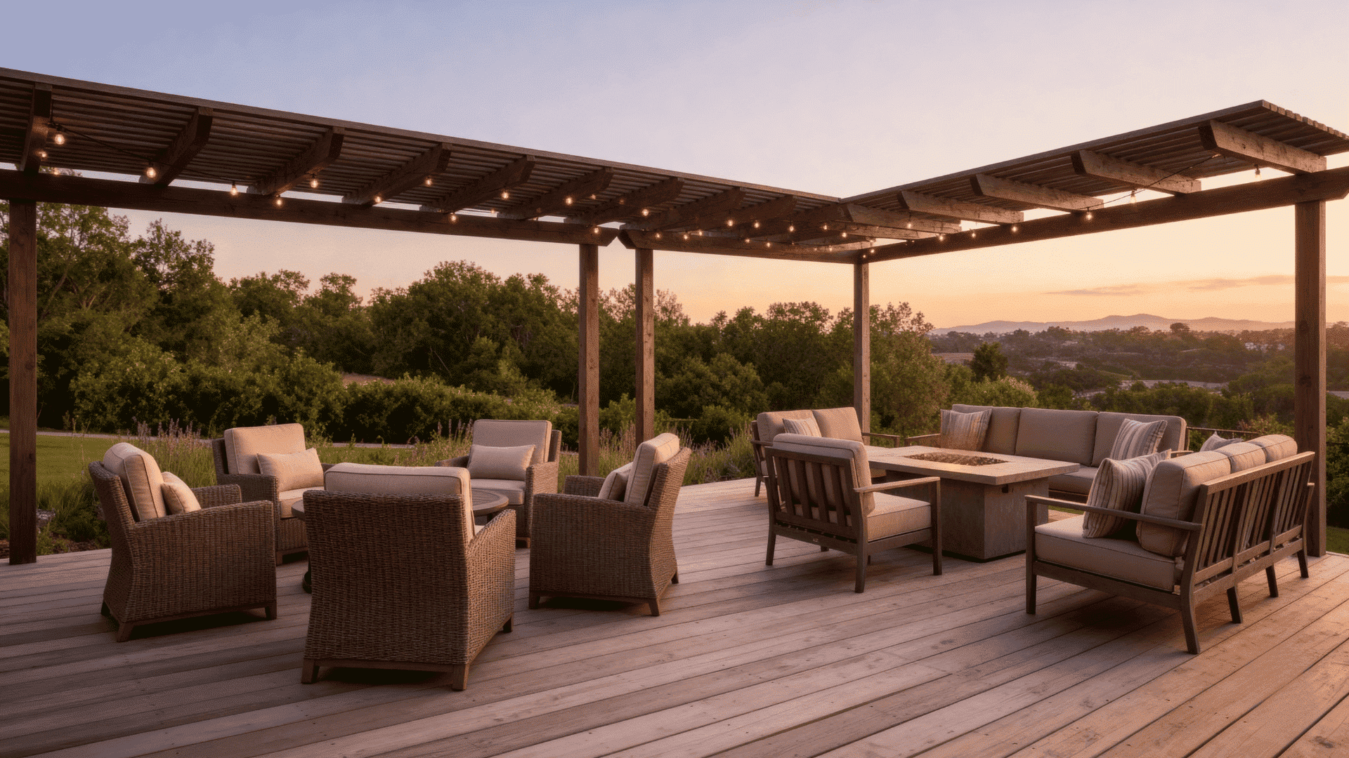 conversation pit with multiple seating groups
