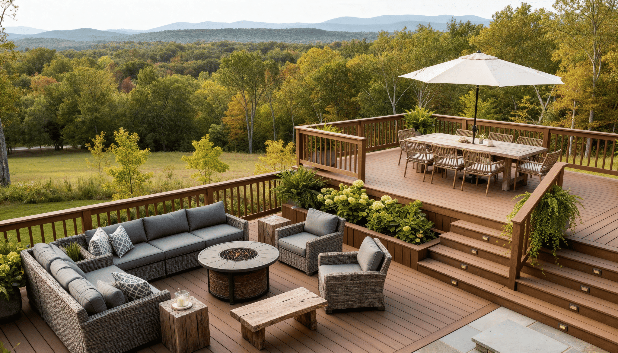 multi level deck tiered seating