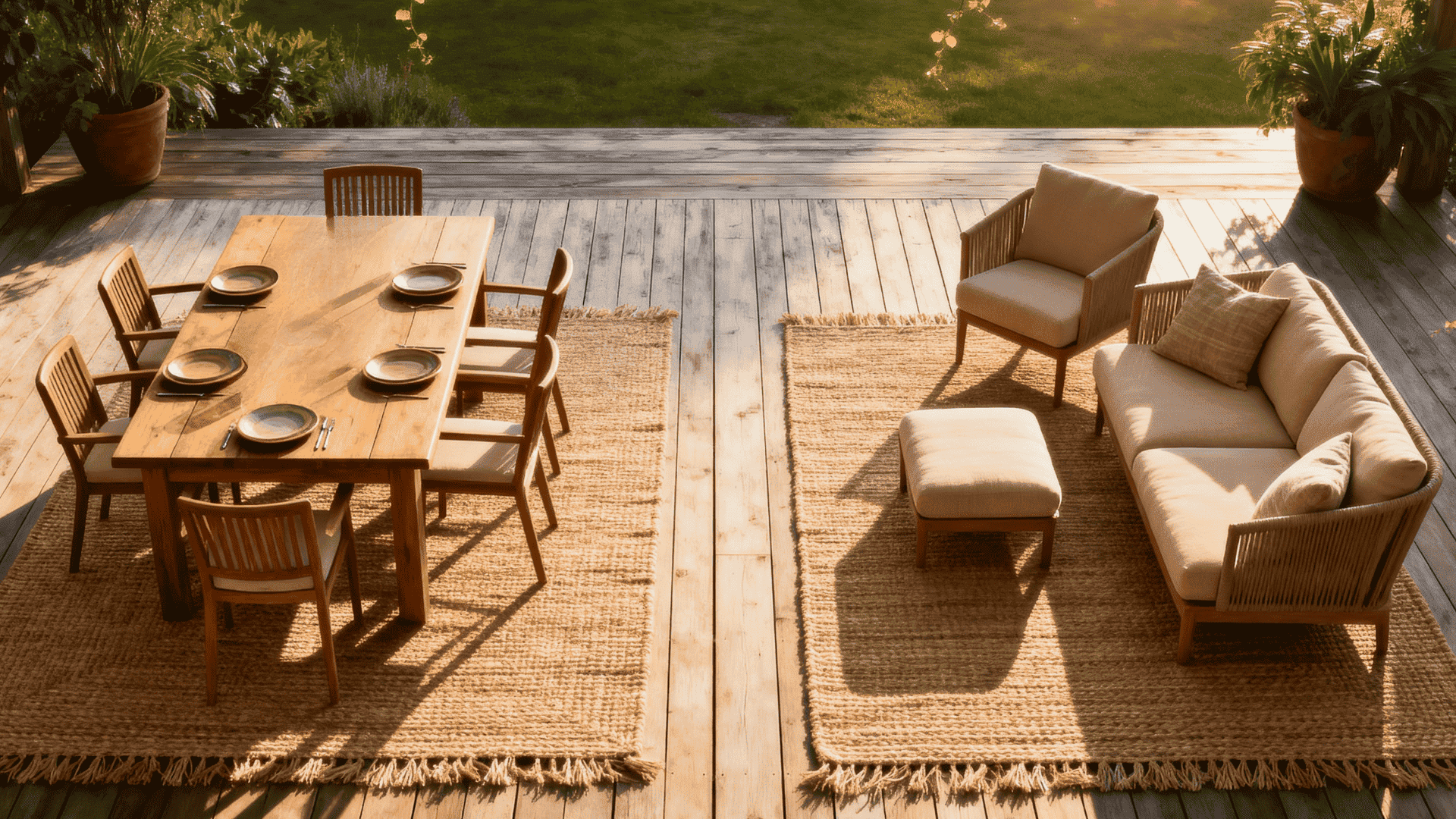 separate dining and lounging zones