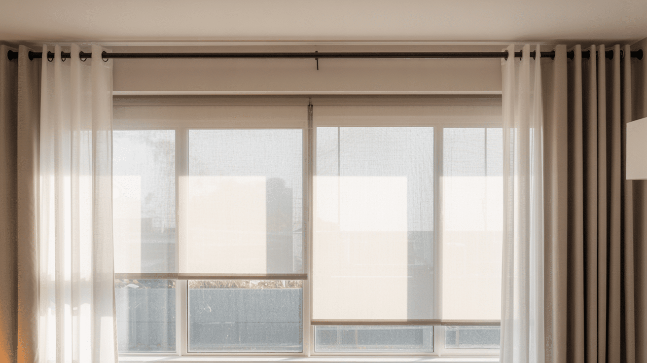 sheers over roller blinds