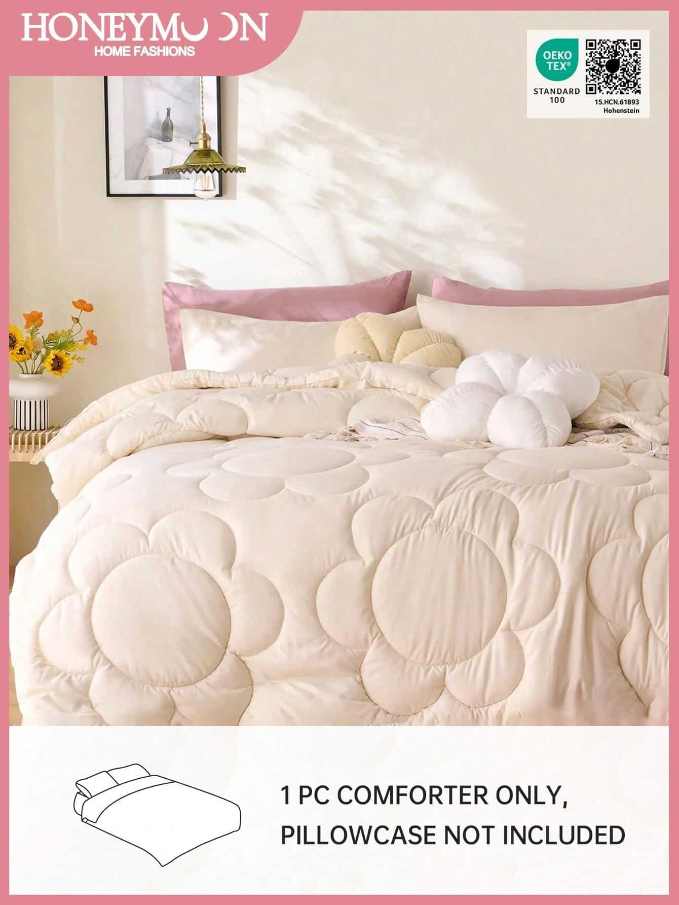 Fluffy Floral Pattern All-Season Comforter