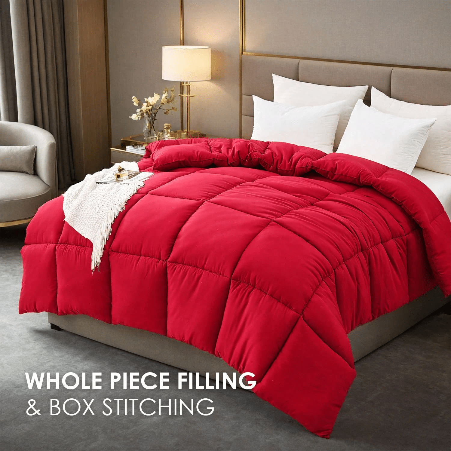 White Goose Down-Alternative Fiber Comforter