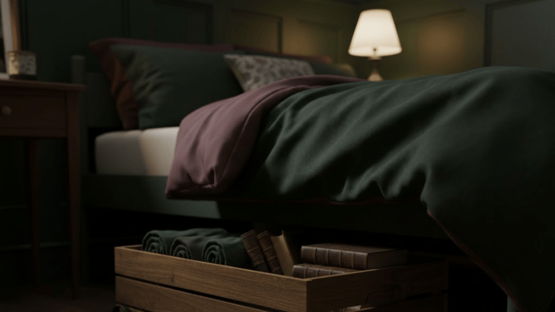 aesthetic dark academia bedroom