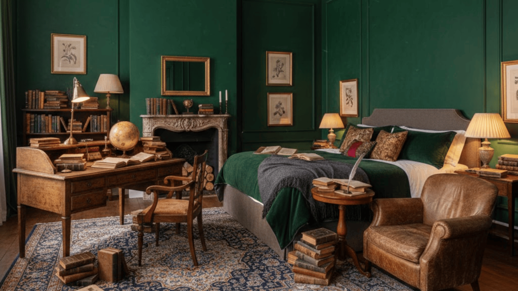 dark academia bedroom