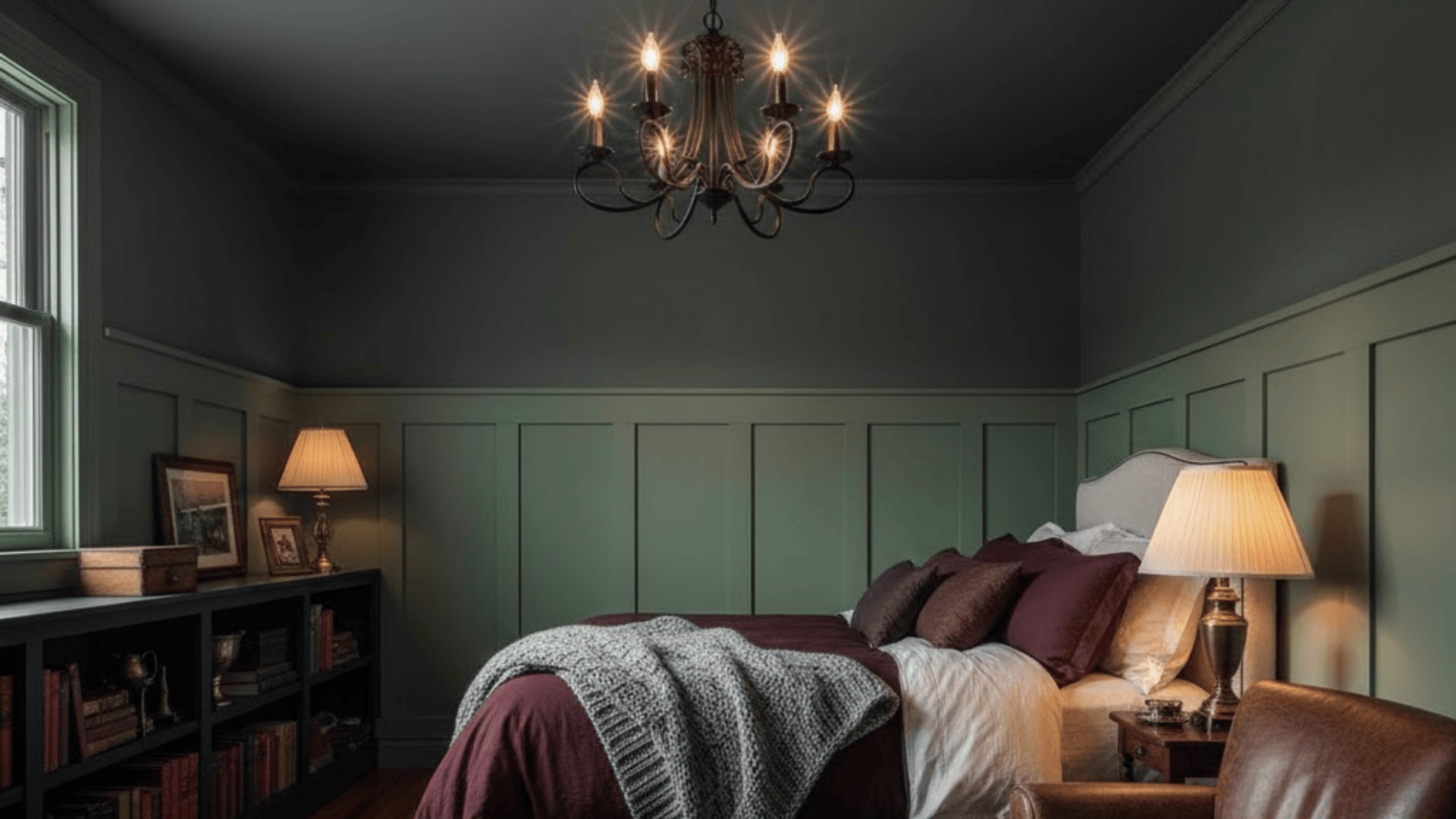 dark academia small bedroom