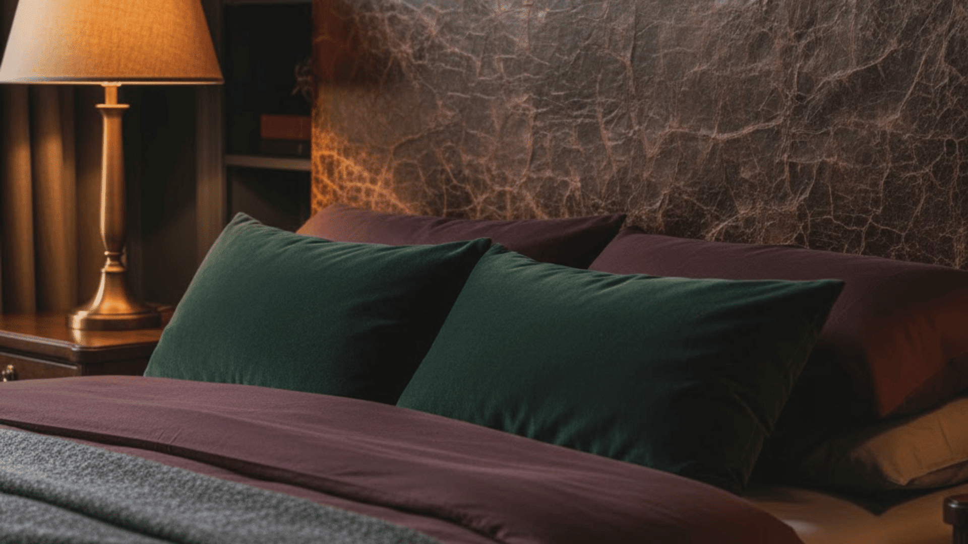 green dark academia bedroom