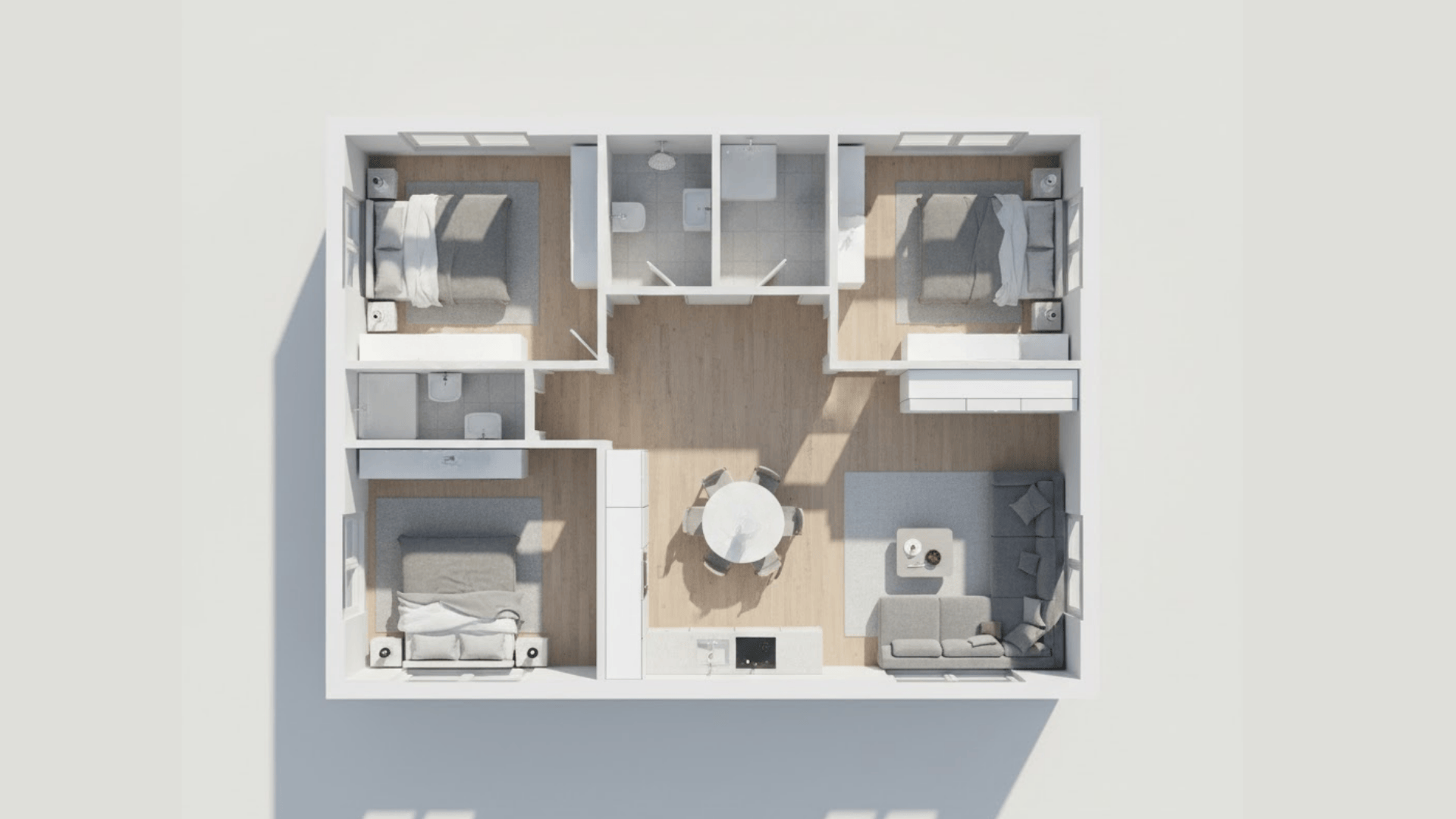 minimalist three bedroom