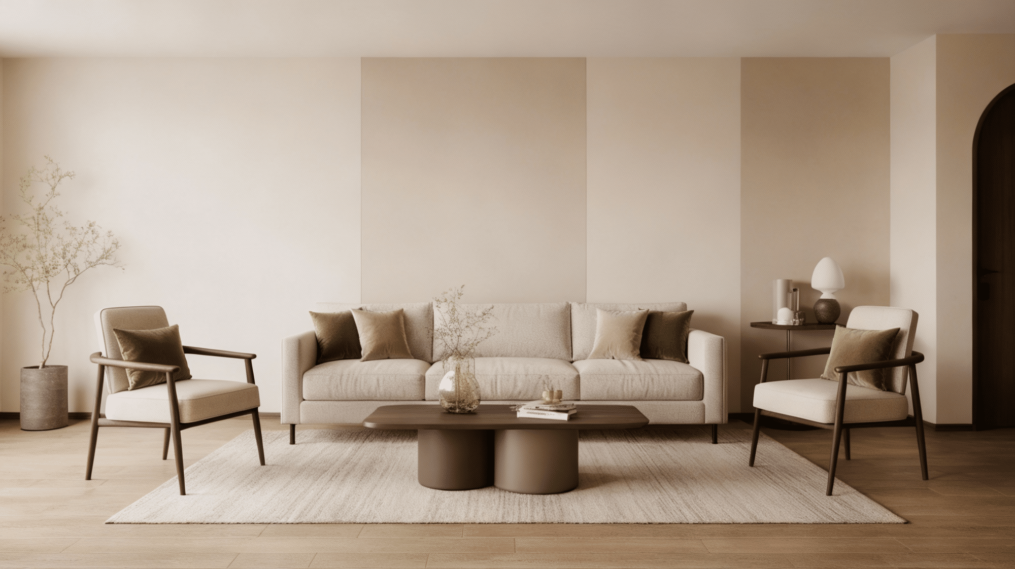 the floating furniture arrangement