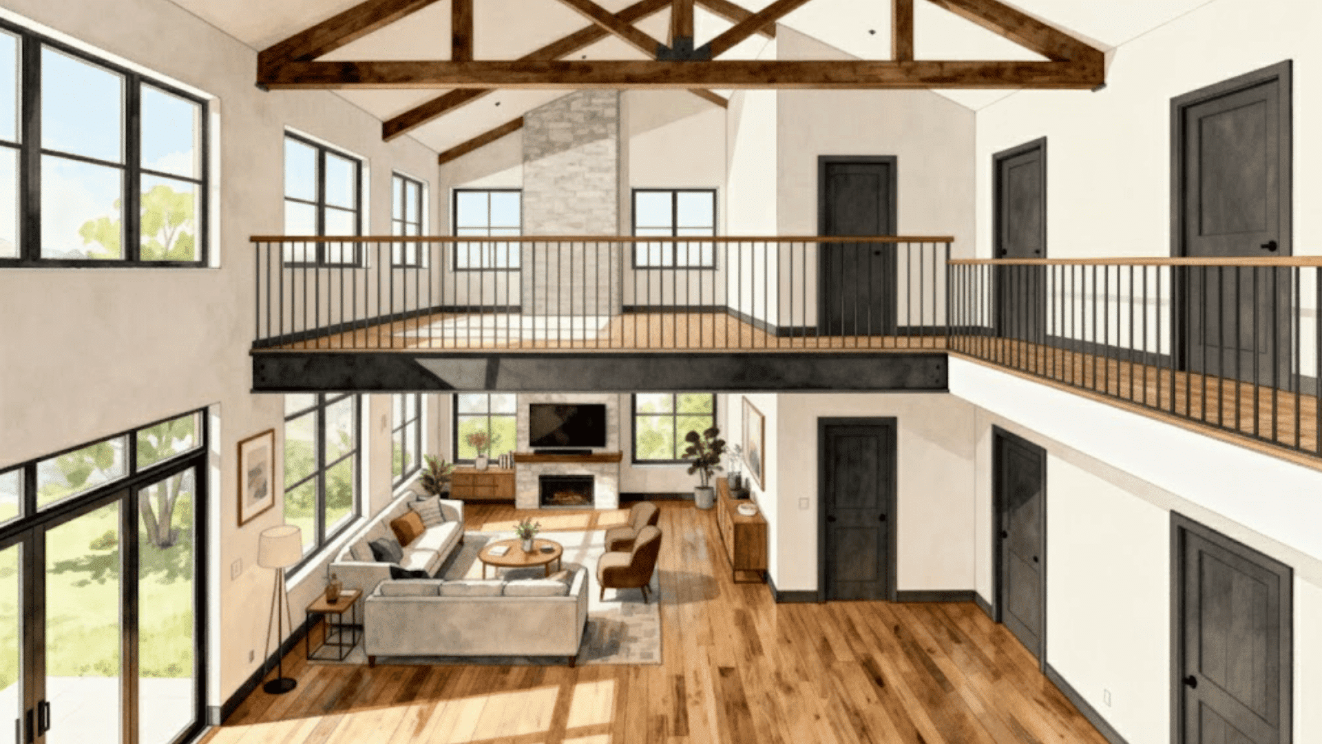 two story with bridge