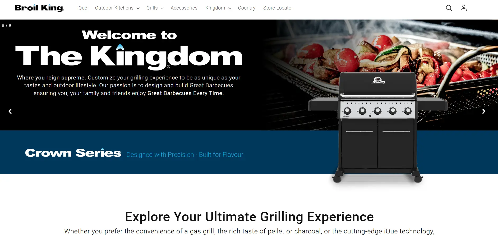 Outdoor grill with vegetables and meats cooking on grill basket, dark background