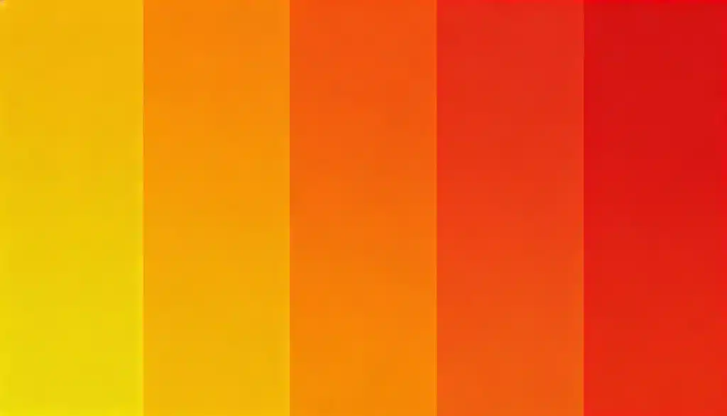Five vertical stripes of solid color transition gradually from bright yellow on the left to deep red on the right.