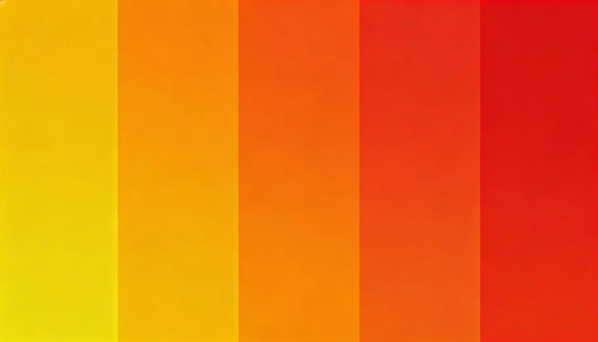 Five vertical stripes of solid color transition gradually from bright yellow on the left to deep red on the right.