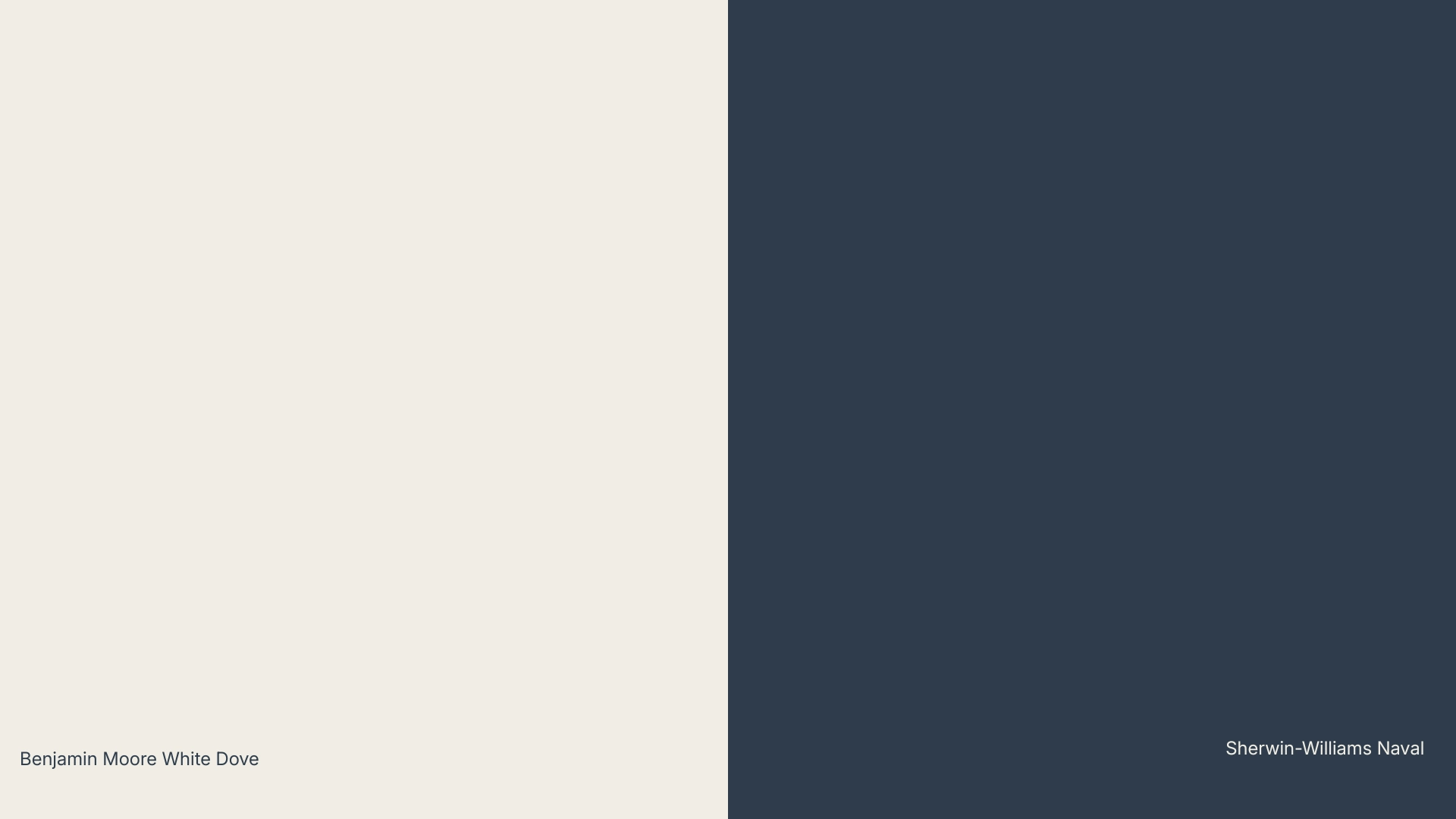 Two paint swatches displaying different shades of blue alongside white, showcasing a color palette for design purposes