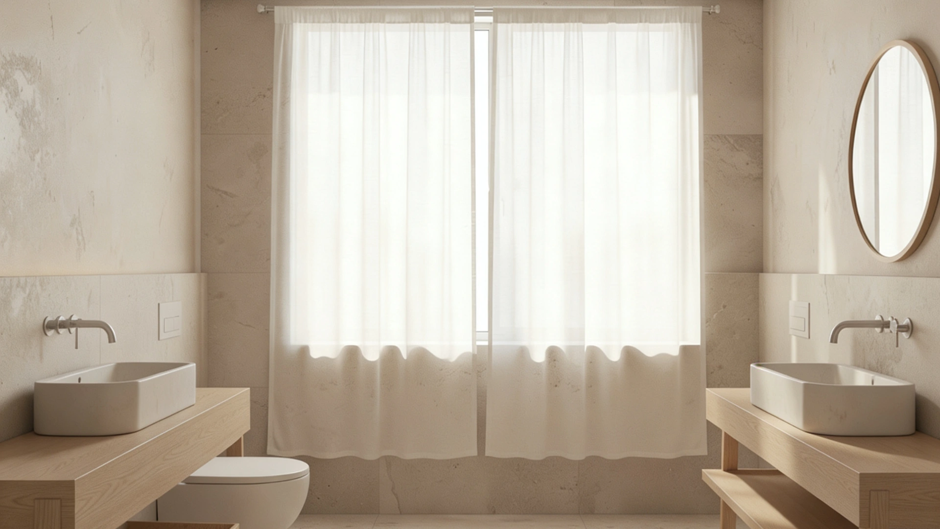 bathroom-featuring-frosted-sheer-panels
