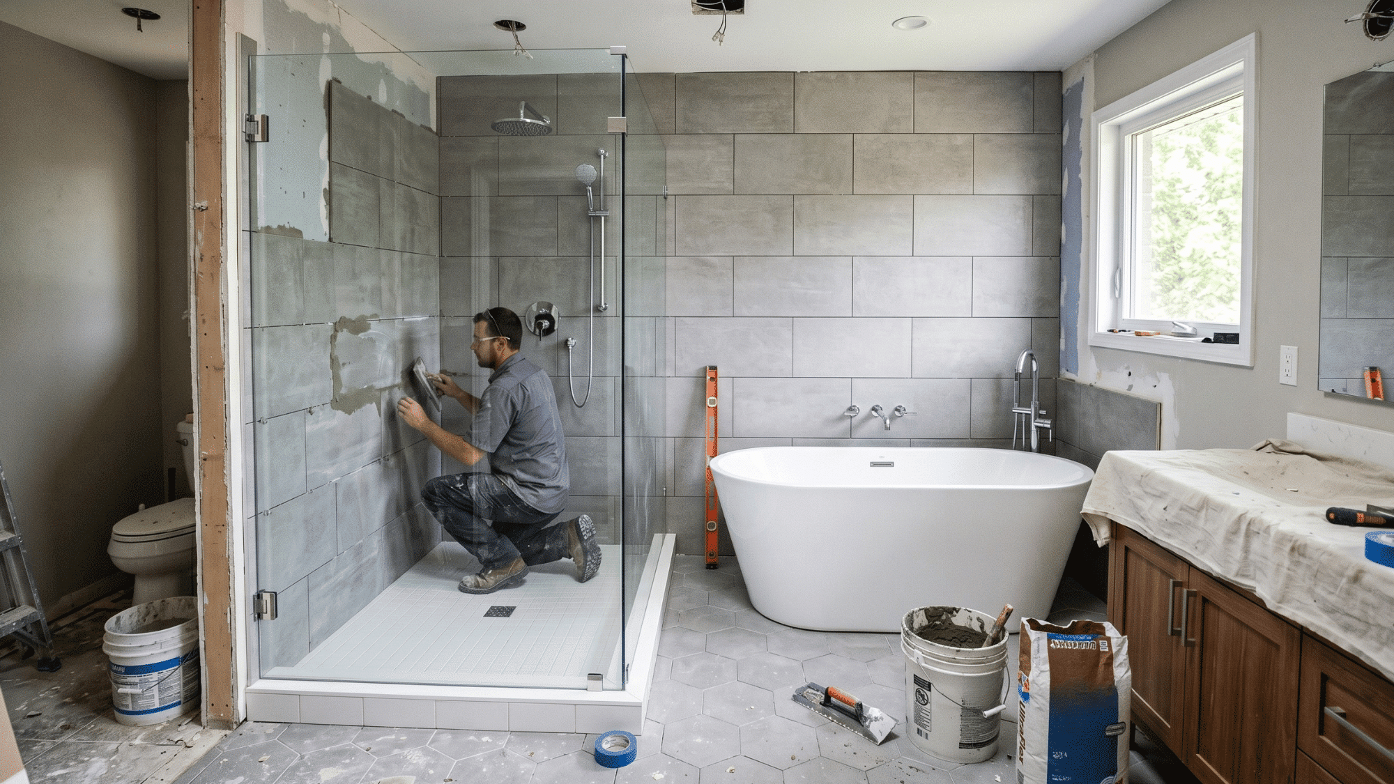 bathroom renovation of bath tub and shower (1)