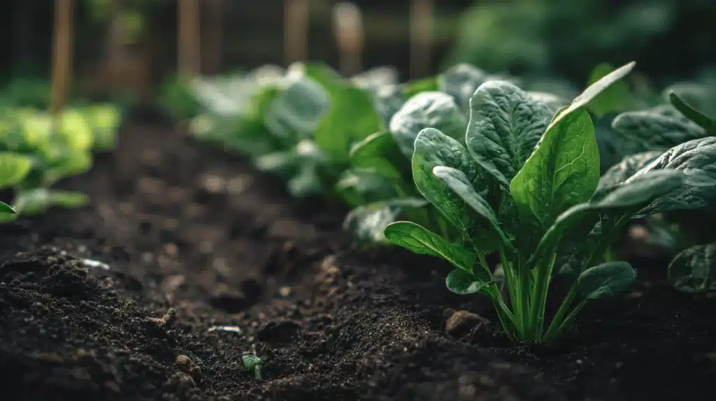 growing-spinach-in-a-garden