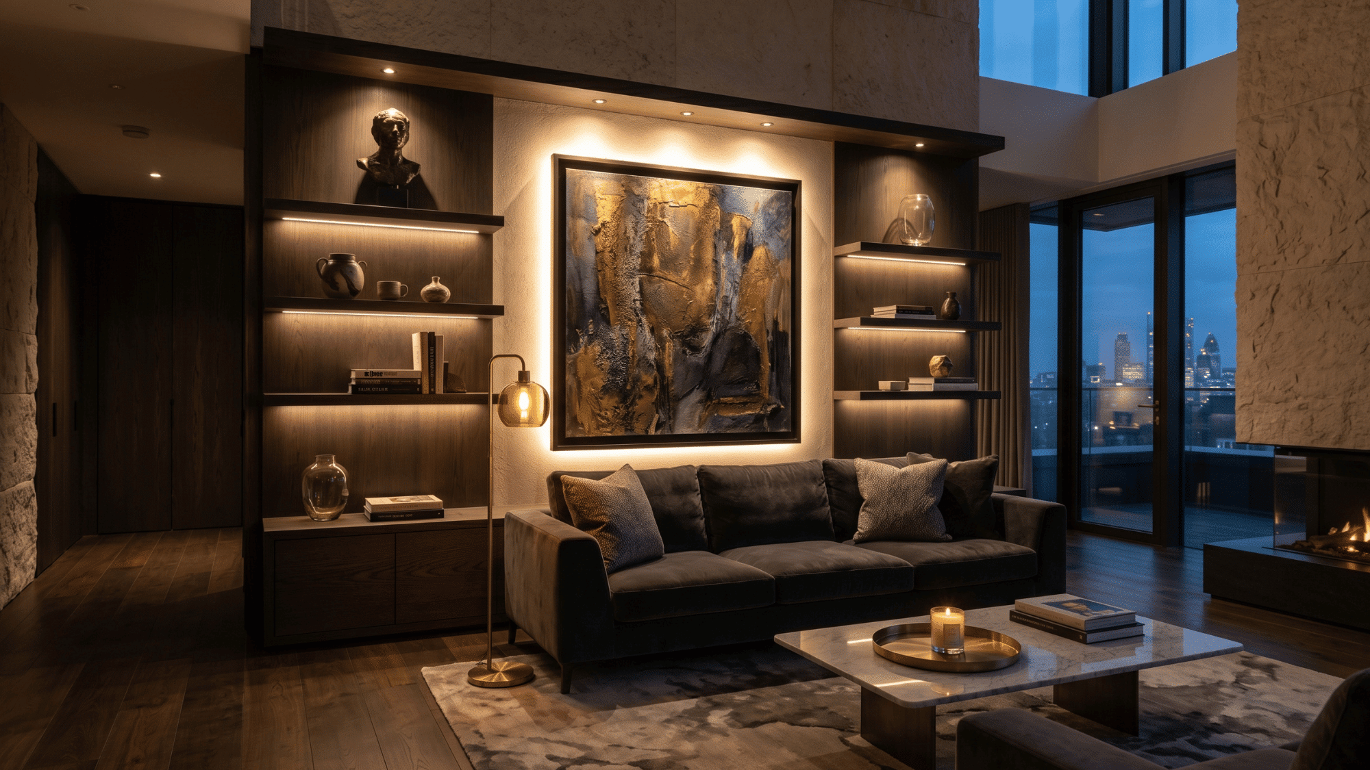 interior with accent lights