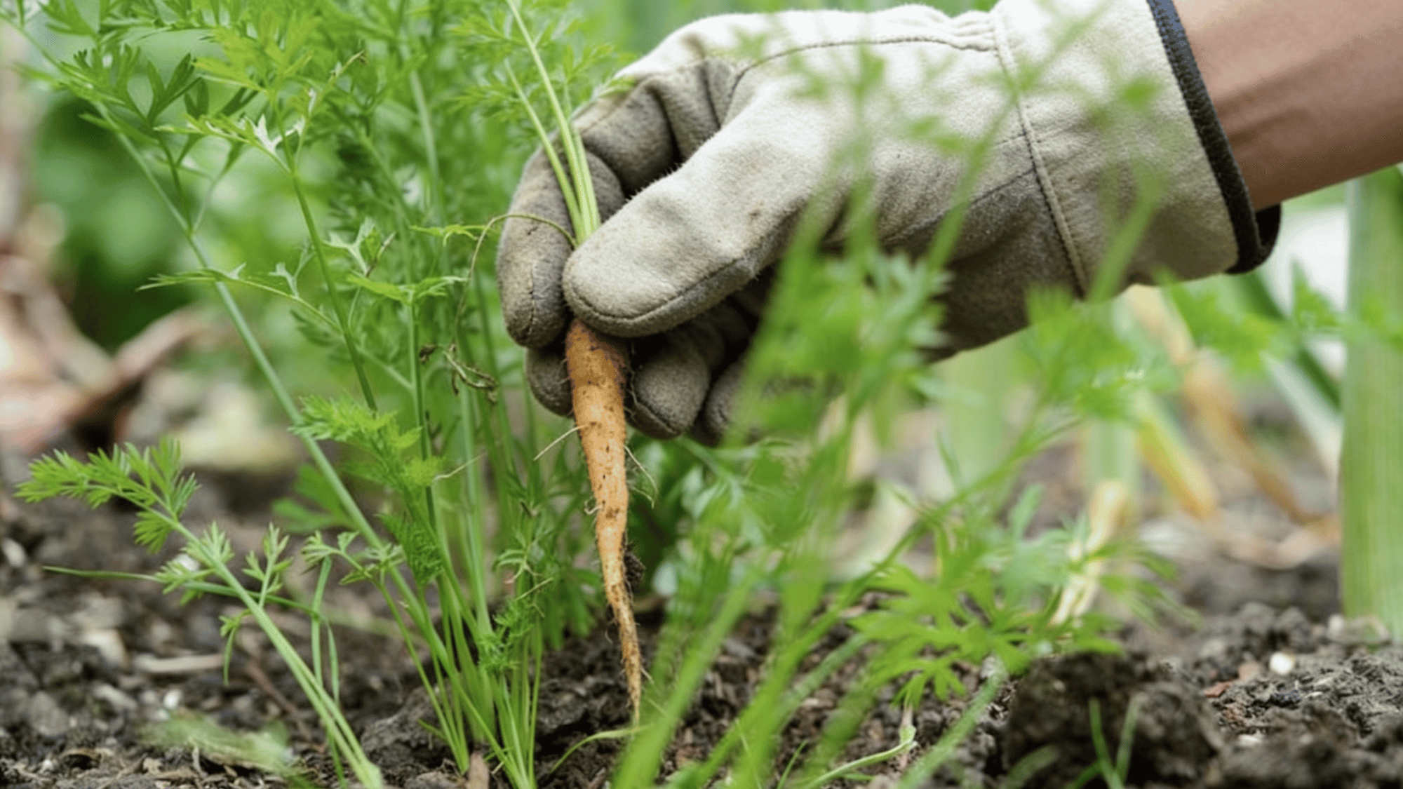 thinning the roots of carrot