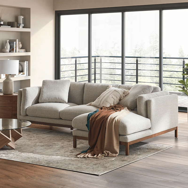 Castlery Owen Chaise Sectional Sofa — Pearl Beige
