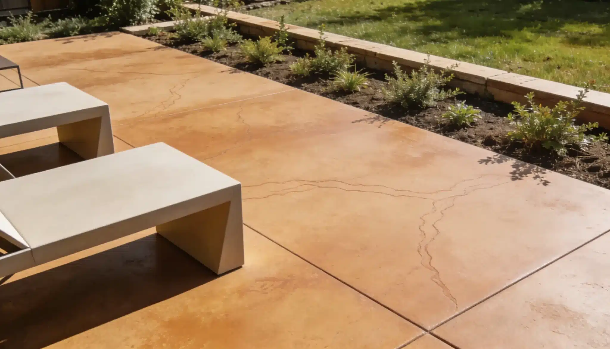 warm stained concrete flooring
