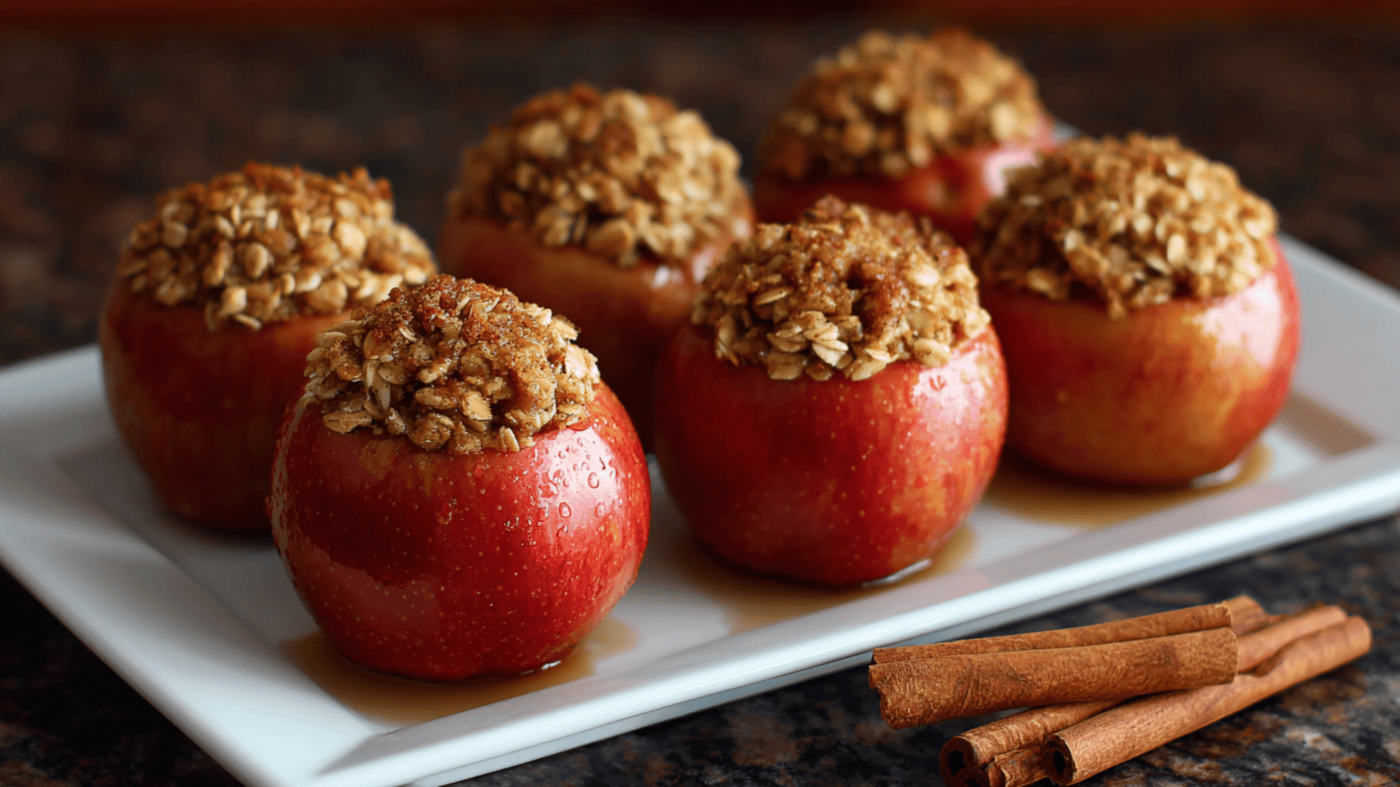 Delicious homemade apple crisp baked to golden perfection.