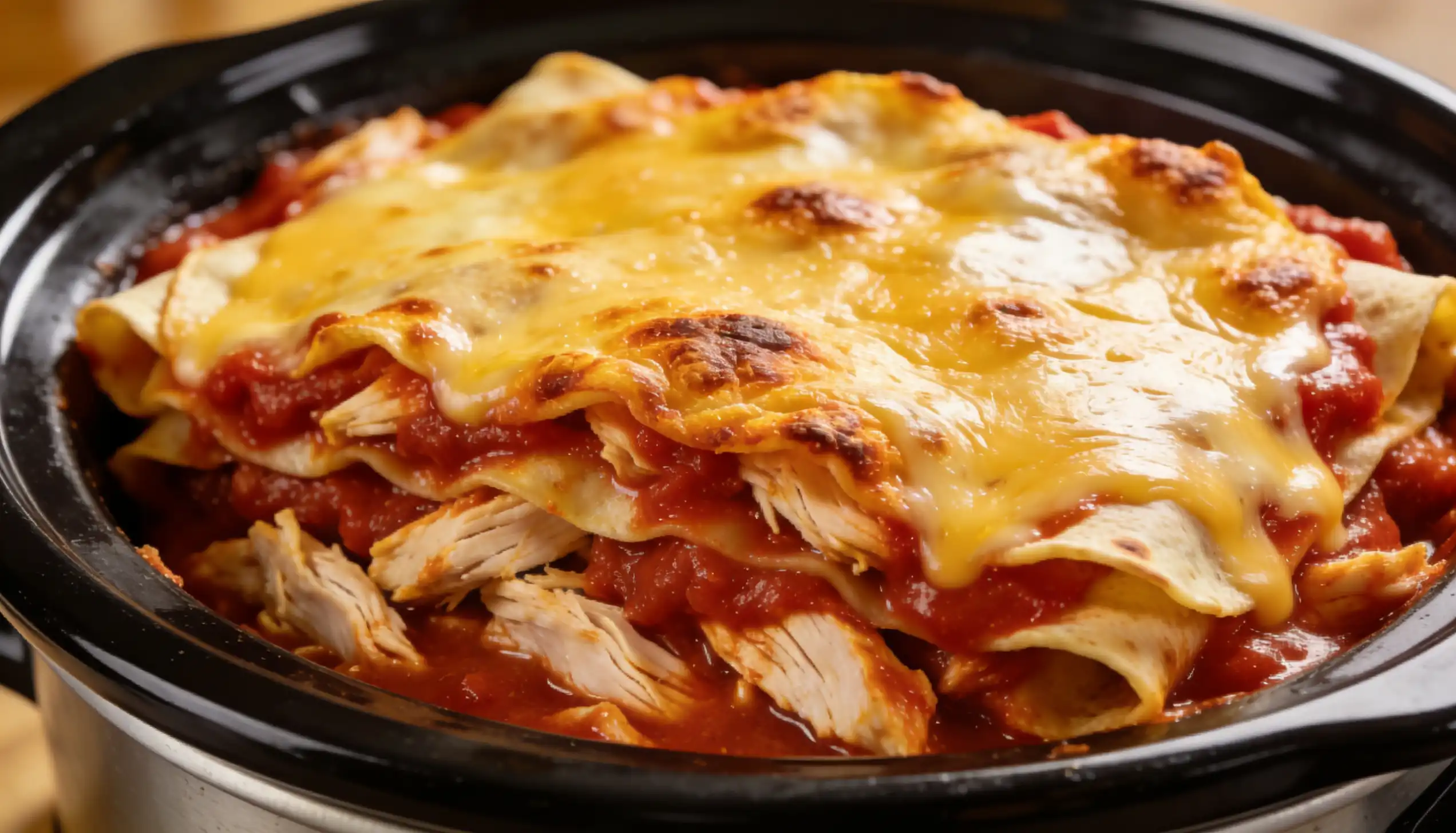 crockpot-chicken-enchilada-casserole
