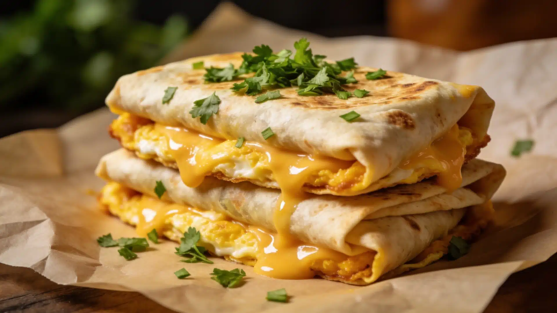 A grab and go egg and cheese breakfast burrito perfect for busy mornings.
