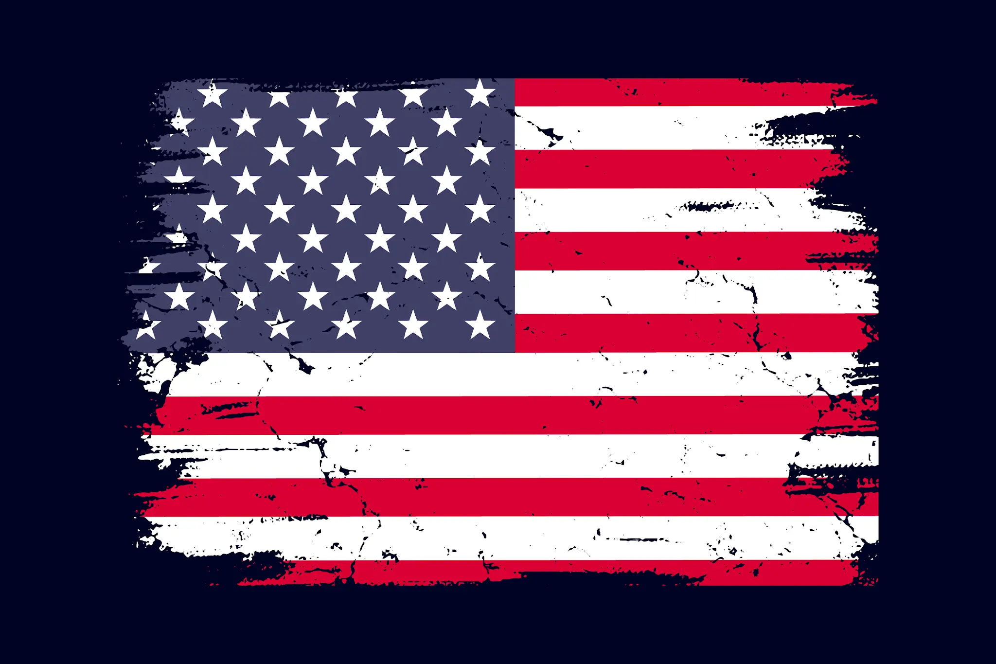 Distressed American flag design against a dark background