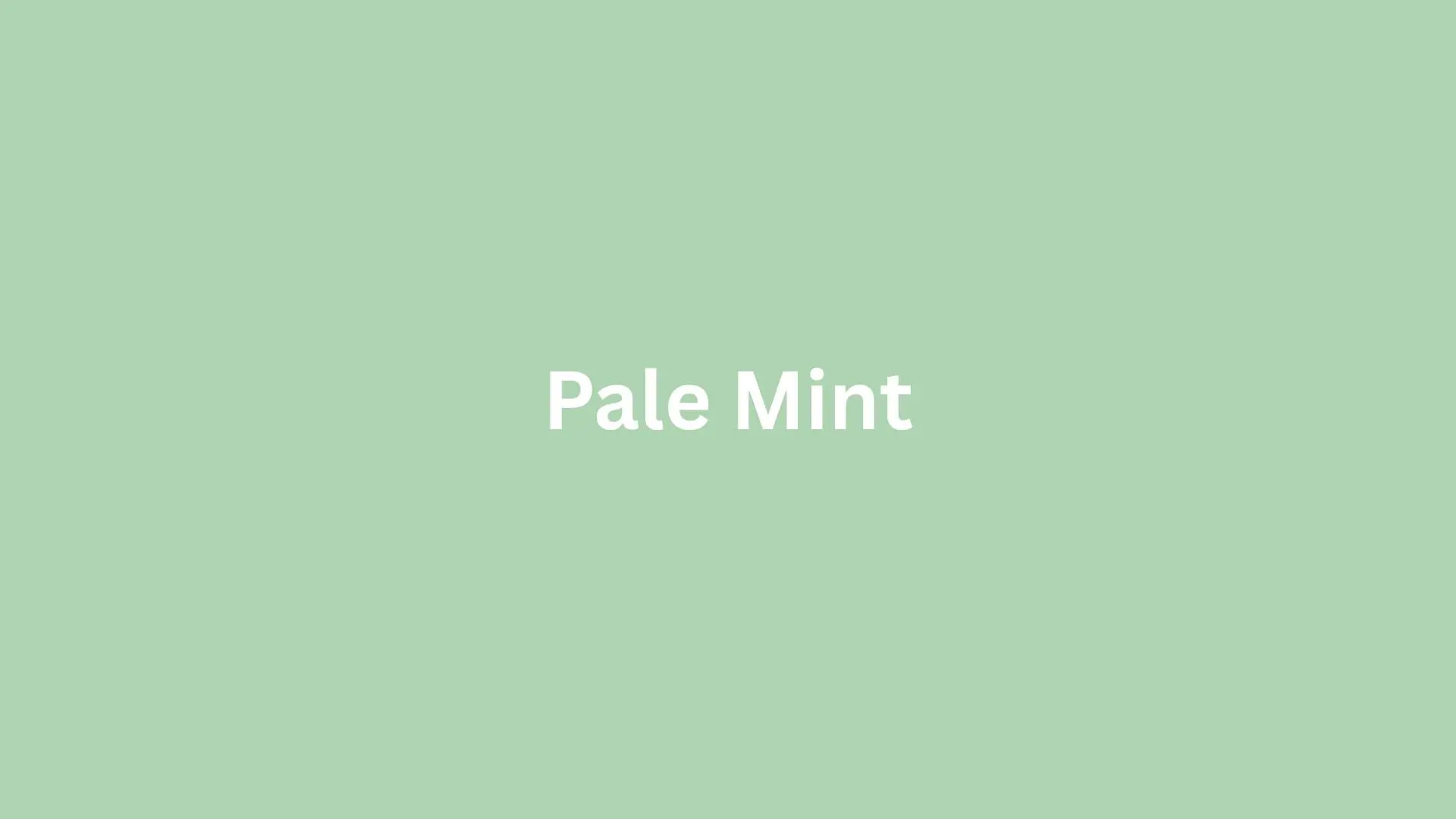A soft pale mint paint color swatch, showcasing a light green hue ideal for calming interior spaces.