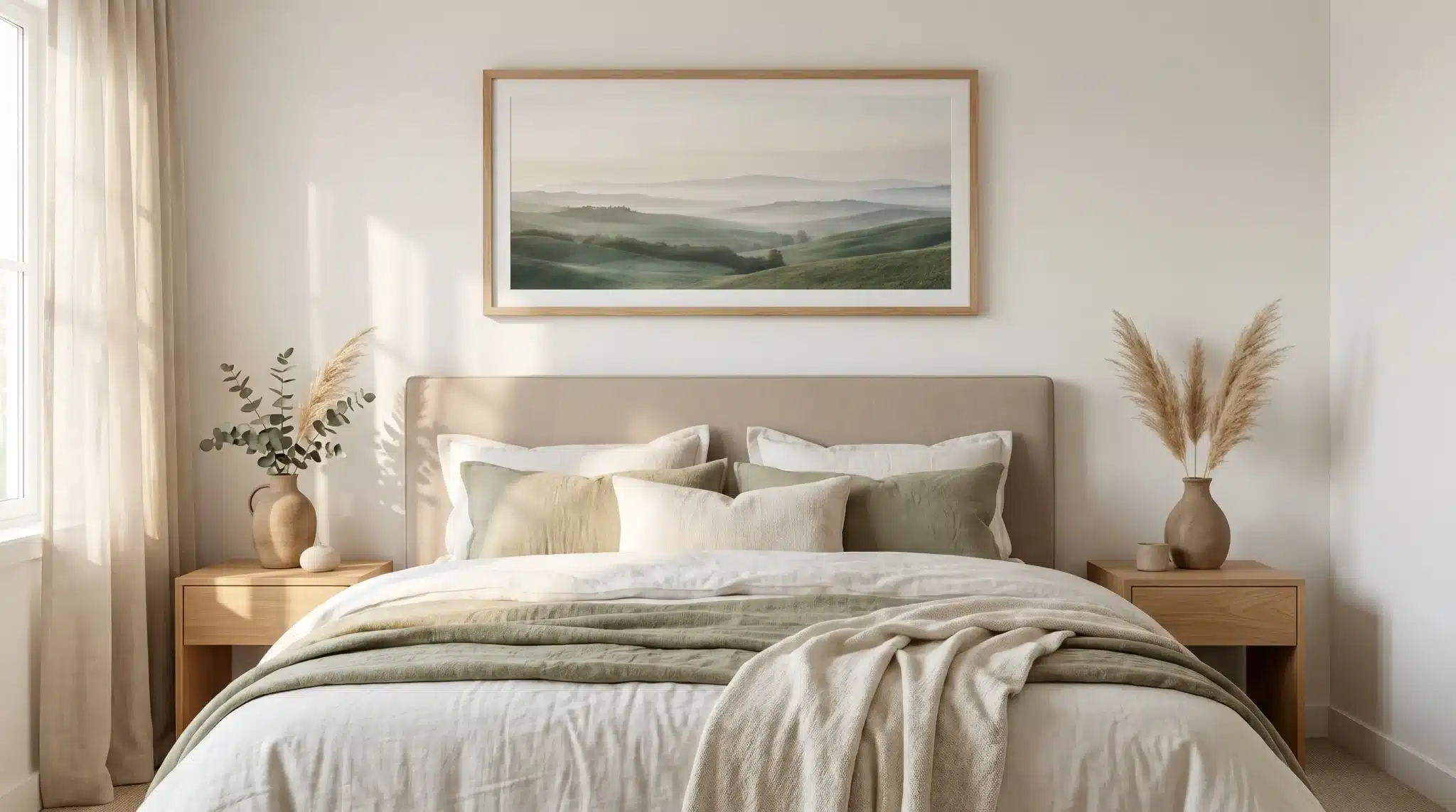 What Prints Actually Work Above the Bed – Size, Scale & Positioning Guide